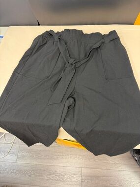 Nine Eight New York Black High-Waist Paperbag Tie Pants plus size XXL NEW